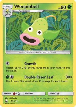 Weepinbell — SM - Celestial Storm Pokémon TCG card by Shibuzoh.