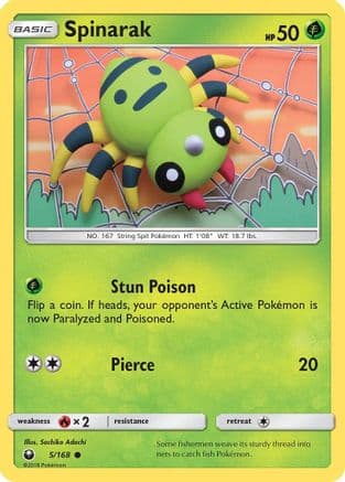 Spinarak — SM - Celestial Storm Pokémon TCG card by Sachiko Adachi