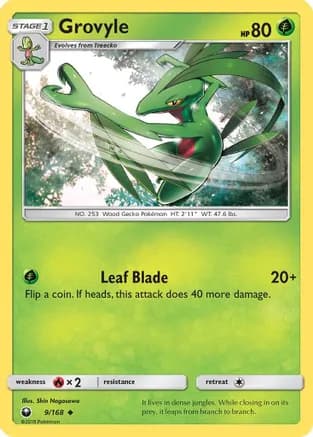 Grovyle — SM - Celestial Storm Pokémon TCG card by Shin Nagasawa