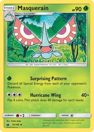 Masquerain — SM - Celestial Storm Pokémon TCG card by Yukiko Baba