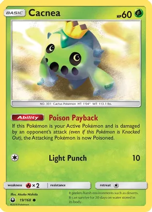 Cacnea — SM - Celestial Storm Pokémon TCG card by Atsuko Nishida