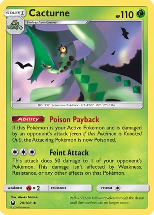 Cacturne — SM - Celestial Storm Pokémon TCG card by Atsuko Nishida
