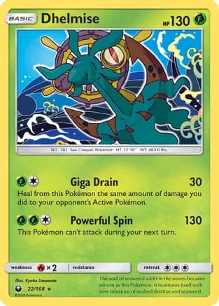 Dhelmise — SM - Celestial Storm Pokémon TCG card by Kyoko Umemoto