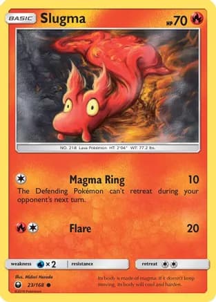 Slugma — SM - Celestial Storm Pokémon TCG card by Midori Harada