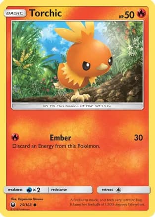 Torchic (25) — SM - Celestial Storm Pokémon TCG card by Kagemaru Himeno