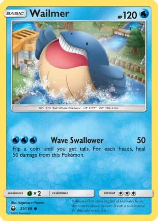 Wailmer — SM - Celestial Storm Pokémon TCG card by Kagemaru Himeno