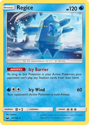 Regice — SM - Celestial Storm Pokémon TCG card by kodama