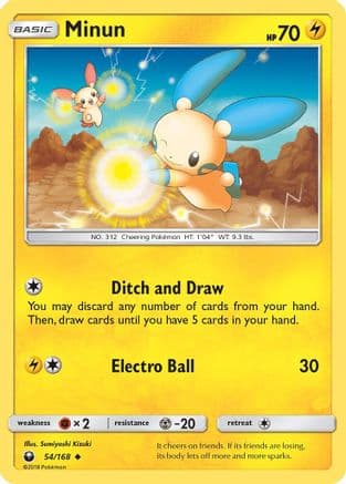 Minun — SM - Celestial Storm Pokémon TCG card by Sumiyoshi Kizuki