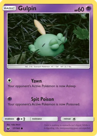Gulpin — SM - Celestial Storm Pokémon TCG card by Yuka Morii