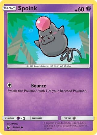 Spoink — SM - Celestial Storm Pokémon TCG card by MAHOU