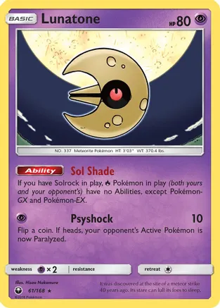 Lunatone — SM - Celestial Storm Pokémon TCG card by Hisao Nakamura