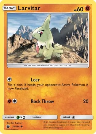 Larvitar — SM - Celestial Storm Pokémon TCG card by Ken Sugimori