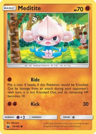 Meditite — SM - Celestial Storm Pokémon TCG card by Shibuzoh.