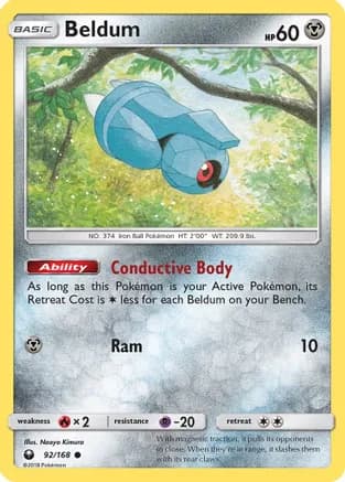 Beldum (92) — SM - Celestial Storm Pokémon TCG card by Naoyo Kimura