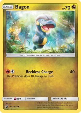Bagon (104) — SM - Celestial Storm Pokémon TCG card by sui
