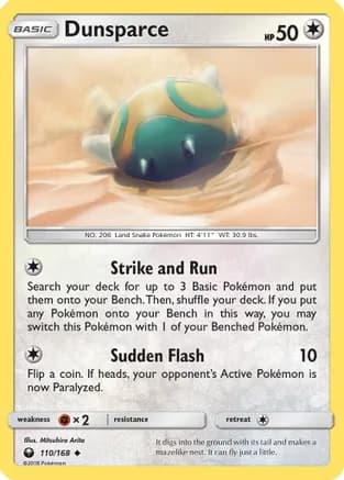 Dunsparce — SM - Celestial Storm Pokémon TCG card by Mitsuhiro Arita