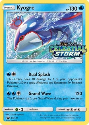 Kyogre - SM129 (Prerelease) — SM Promos Pokémon TCG card by Anesaki Dynamic