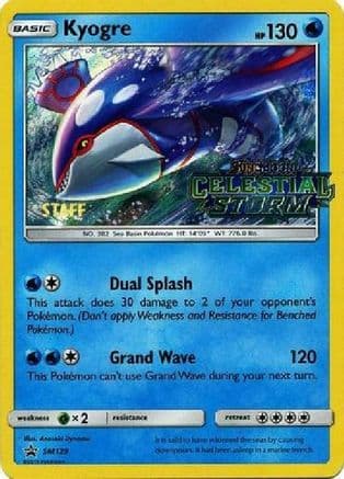 Kyogre - SM129 (Prerelease) [Staff] — SM Promos Pokémon TCG card by Anesaki Dynamic