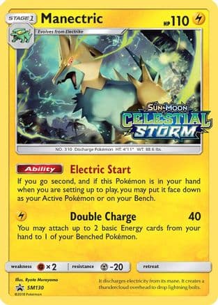 Manectric - SM130 (Prerelease) — SM Promos Pokémon TCG card by Ryota Maruyama