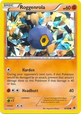 Roggenrola - 49/98 (Cracked Ice Holo) — Blister Exclusives Pokémon TCG card by Kagemori Himeno