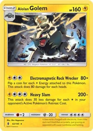 Alolan Golem - 42/145 (Cosmos Holo) — Blister Exclusives Pokémon TCG card by Shizu Nagasawa