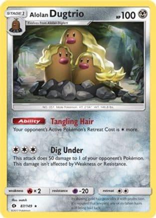 Alolan Dugtrio - 87/149 (Cosmos Holo) — Blister Exclusives Pokémon TCG card by misa match