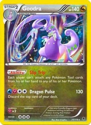 Goodra - 77/119 (Cosmos Holo) — Blister Exclusives Pokémon TCG card by Shizu Graphics