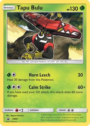 Tapu Bulu - SM61 — SM Promos Pokémon TCG card by Mitsuhiro Arita
