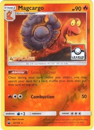 Magcargo - 24/168 (League Challenge) [4th Place] — League & Championship Cards