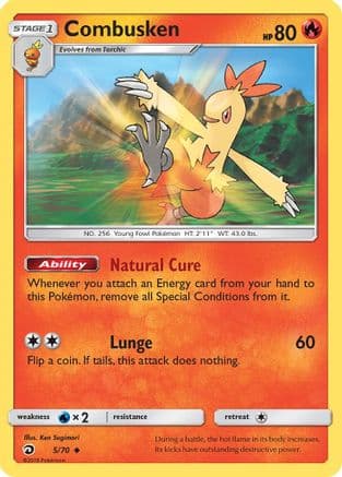 Combusken — Dragon Majesty Pokémon TCG card by Ken Sugimori