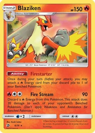Blaziken — Dragon Majesty Pokémon TCG card by Kouki Saitou
