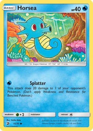Horsea (15) — Dragon Majesty Pokémon TCG card by Yukiko Baba