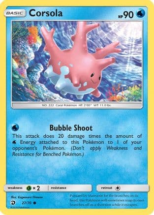 Corsola — Dragon Majesty Pokémon TCG card by Kagemaru Himeno