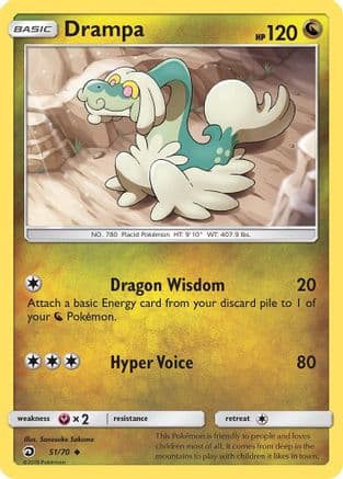 Drampa — Dragon Majesty Pokémon TCG card by Sanosuke Sakuma