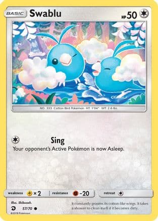 Swablu (57) — Dragon Majesty Pokémon TCG card by Shibuzoh.