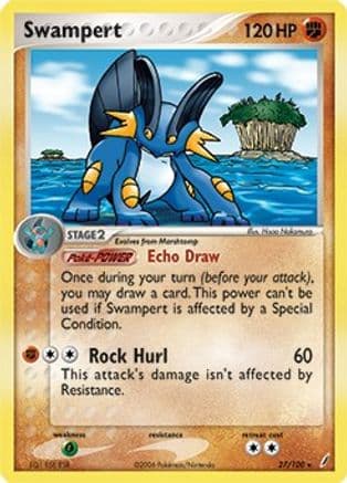 Swampert - 27/100 (EX Crystal Guardians) — Deck Exclusives Pokémon TCG card by Mitsuhiro Arita
