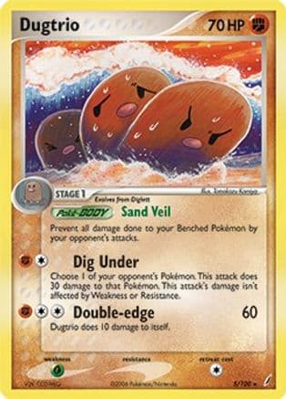 Dugtrio - 5/100 (EX Crystal Guardians) — Deck Exclusives Pokémon TCG card by Karolina Sosnowska