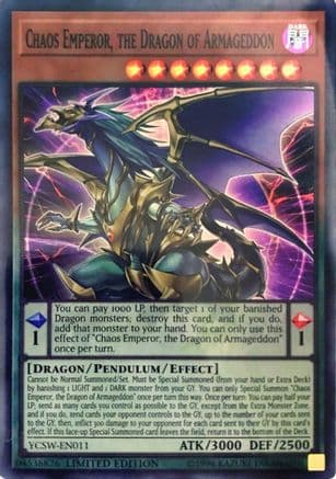 Chaos Emperor, the Dragon of Armageddon (SR) — Yu-Gi-Oh! Championship Series Prize Cards