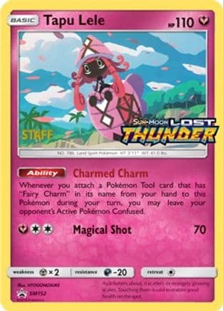 Tapu Lele - SM152 (Prerelease) [Staff] — SM Promos Pokémon TCG card by HYOGONOSUKE