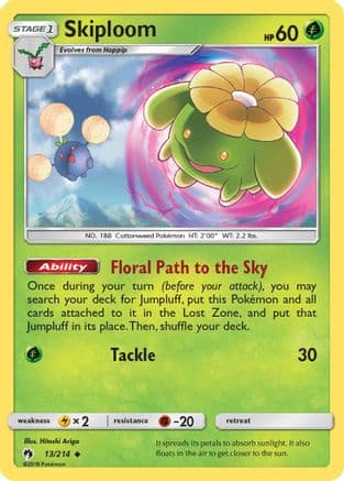 Skiploom — SM - Lost Thunder Pokémon TCG card by Hitoshi Ariga