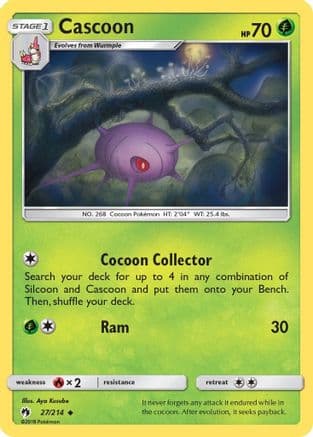 Cascoon — SM - Lost Thunder Pokémon TCG card by Aya Kusube