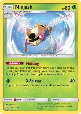 Ninjask — SM - Lost Thunder Pokémon TCG card by kirisAki