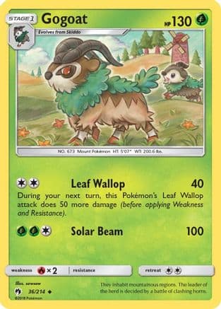 Gogoat — SM - Lost Thunder Pokémon TCG card by sowsow