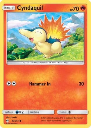 Cyndaquil (40) — SM - Lost Thunder Pokémon TCG card by kirisAki
