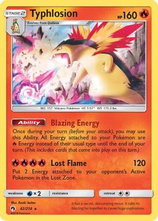 Typhlosion — SM - Lost Thunder Pokémon TCG card by Kouki Saitou