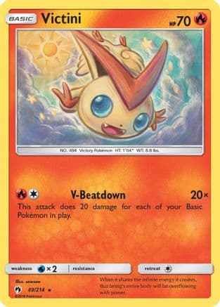 Victini — SM - Lost Thunder Pokémon TCG card by sowsow