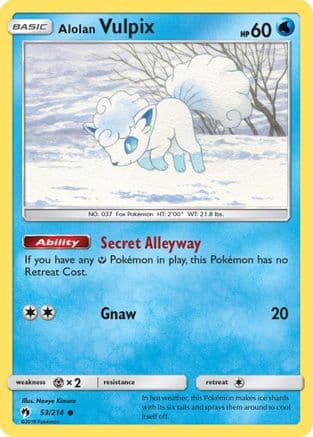 Alolan Vulpix — SM - Lost Thunder Pokémon TCG card by Naoyo Kimura