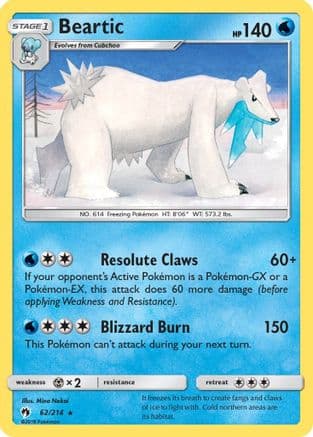 Beartic — SM - Lost Thunder Pokémon TCG card by Mina Nakai