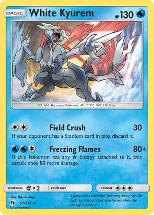 White Kyurem — SM - Lost Thunder Pokémon TCG card by Hitoshi Ariga