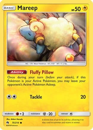 Mareep (75) — SM - Lost Thunder Pokémon TCG card by Midori Harada